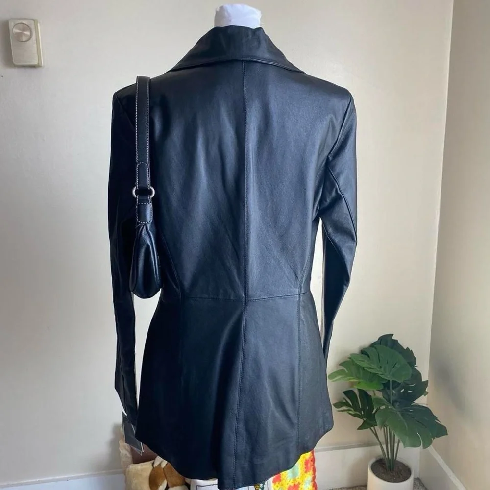 Vintage Y2K deadstock black leather jacket - Picture 8 of 8